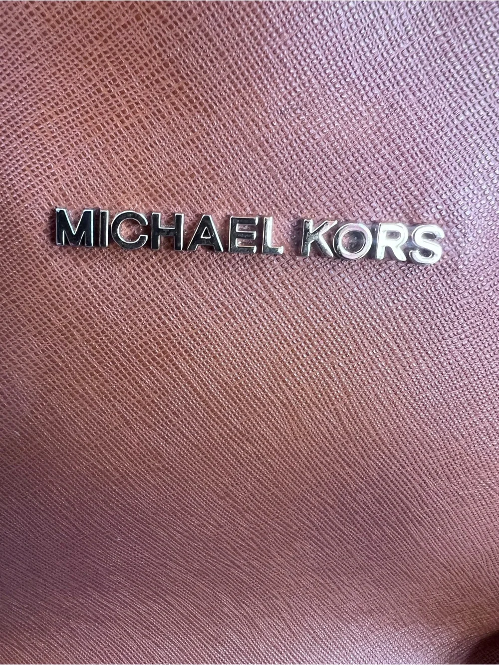 Michael Kors Jet Set Travel Tote Bag Brown Lugiano Saffiano Leather Small Medium